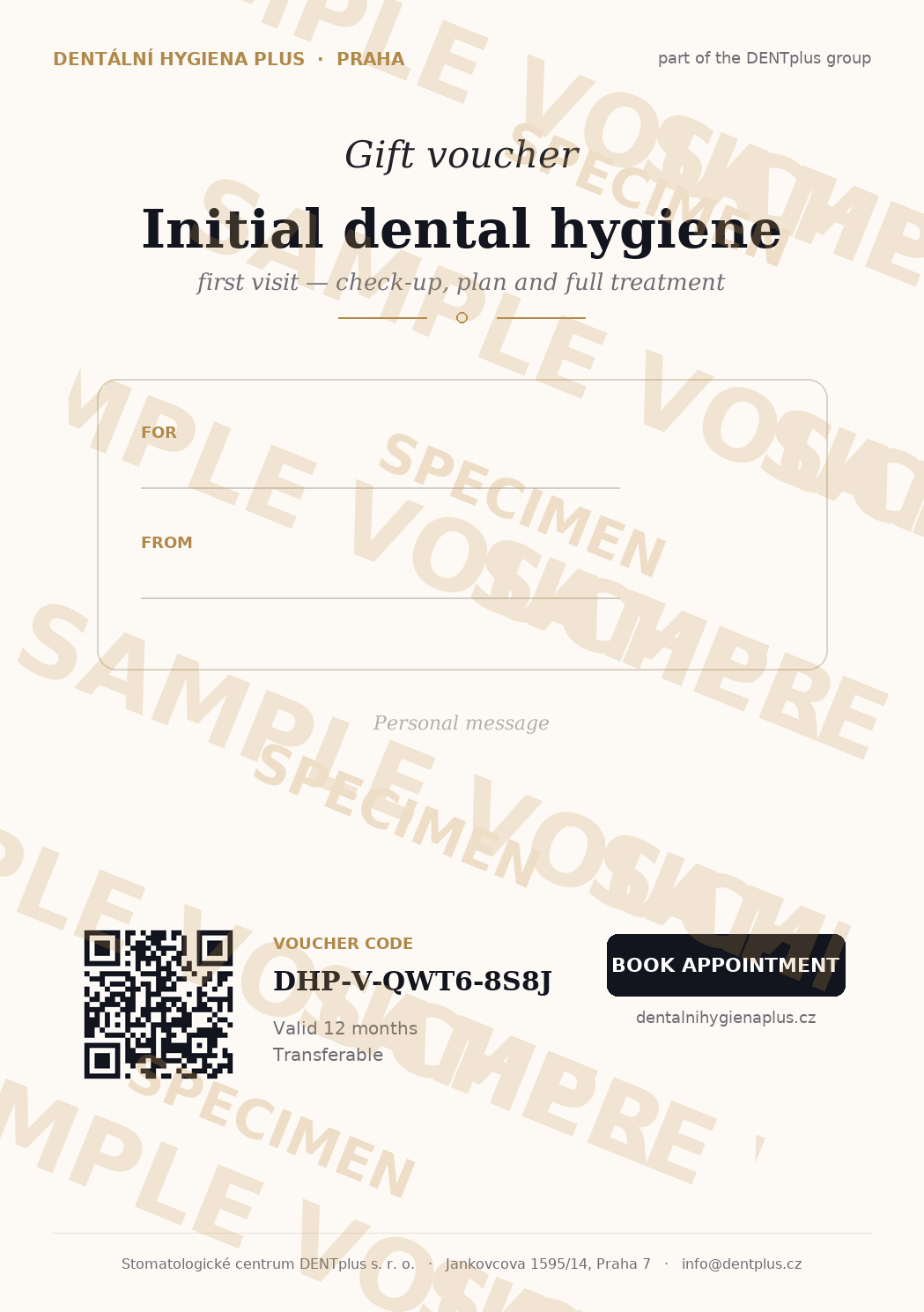 Sample voucher — First-Visit Dental Hygiene